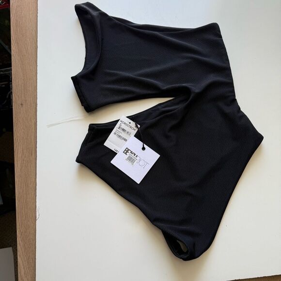 Beach Riot Celine Swimsuit NEW black medium - Picture 6 of 9